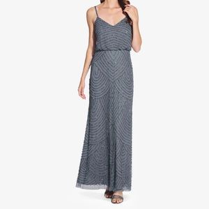 Adrianna Papell bridesmaid dress in dusty blue. Size 2 (US).